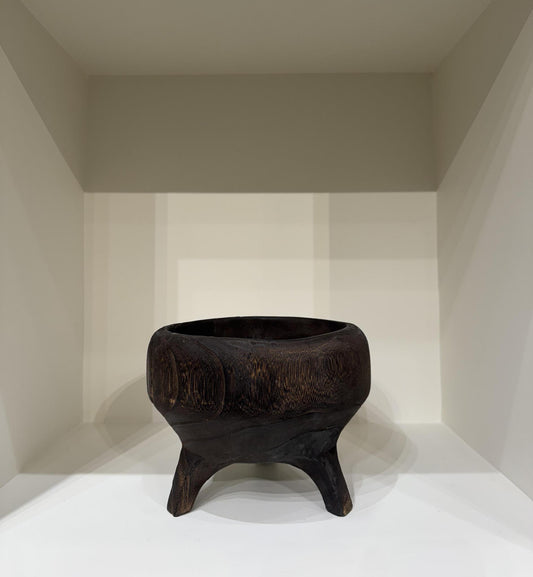 Charred Wood Footed Bowl