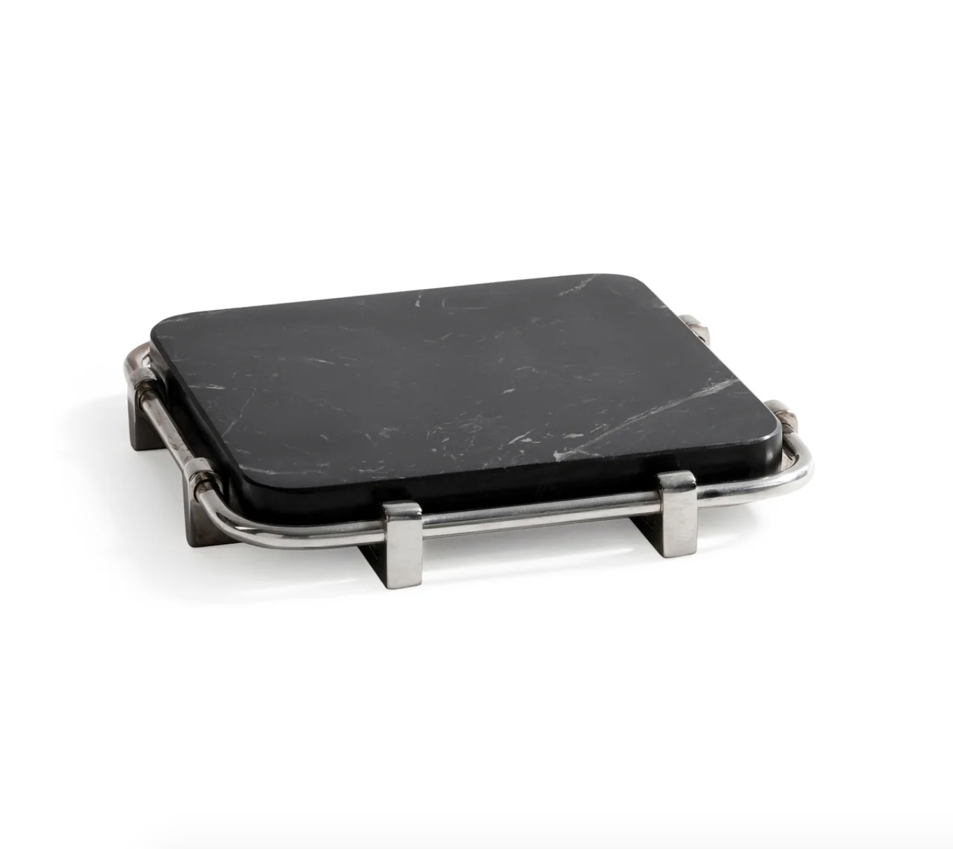 Marble & Steel Serving Tray