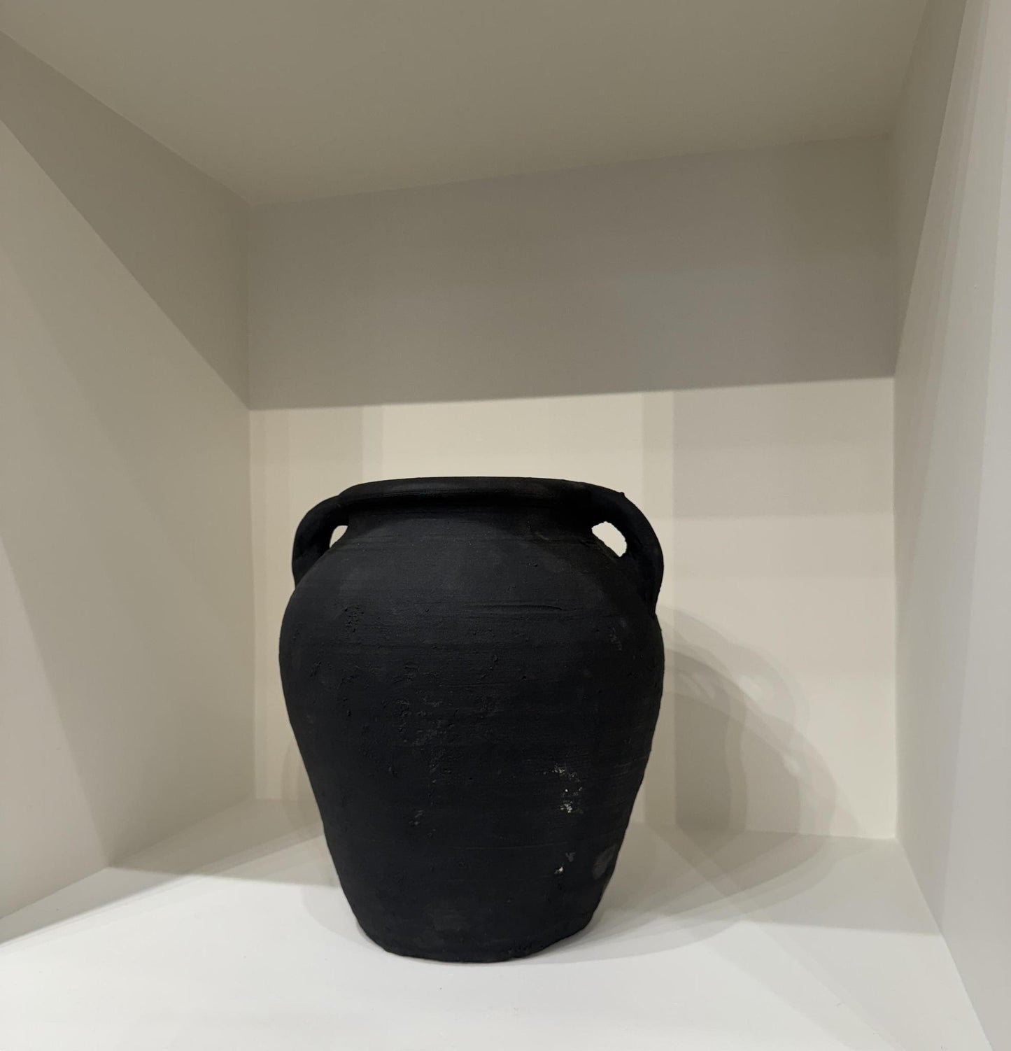 Black Clay Vessel With Handles