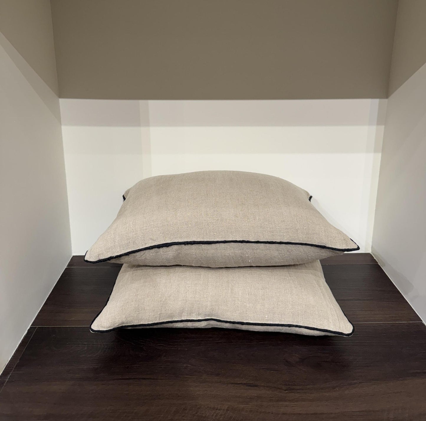 Contrast Natural Linen Pillow 14" x 20"