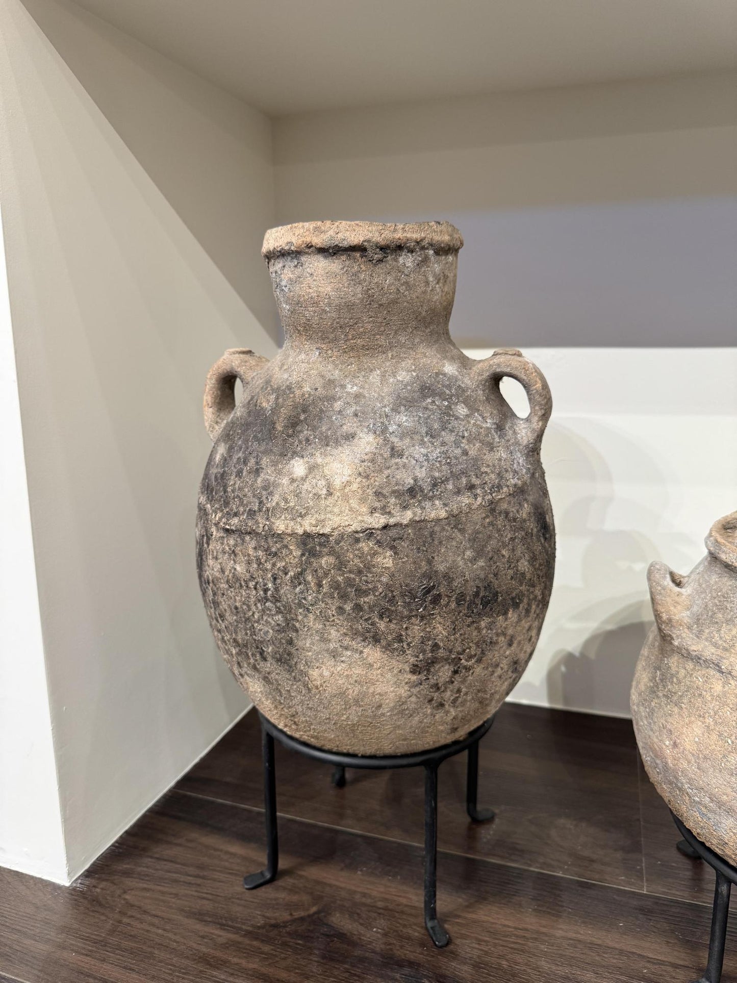Large Moroccan Clay Vessel on Riser