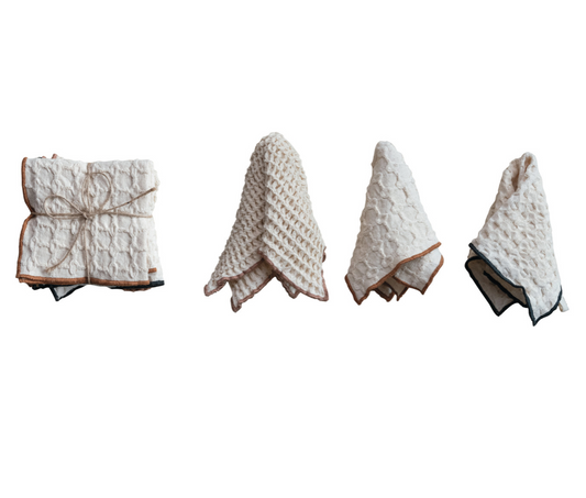 Colored Edge Cotton Waffle Weave Dish Cloths