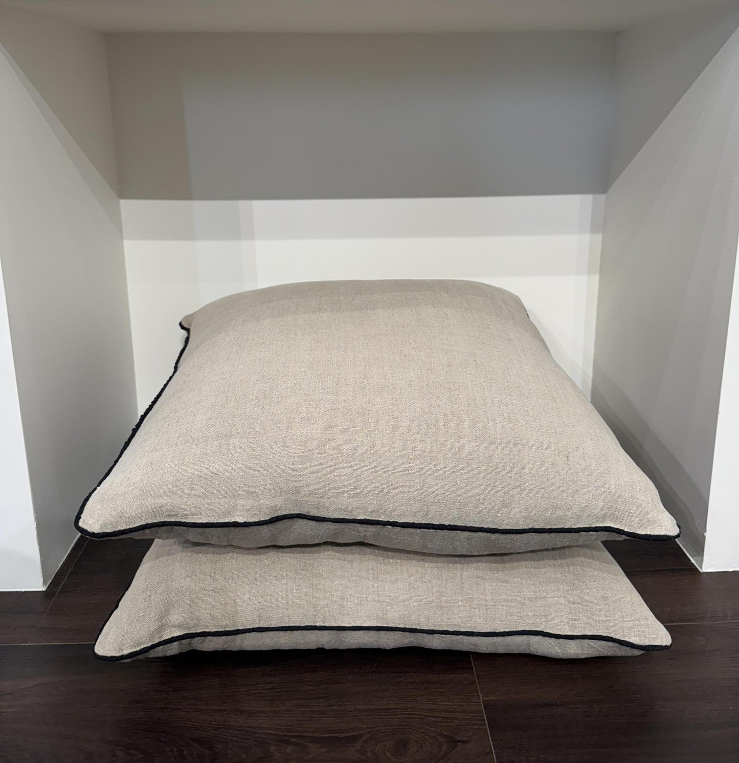 Contrast Natural Linen Pillow 24"
