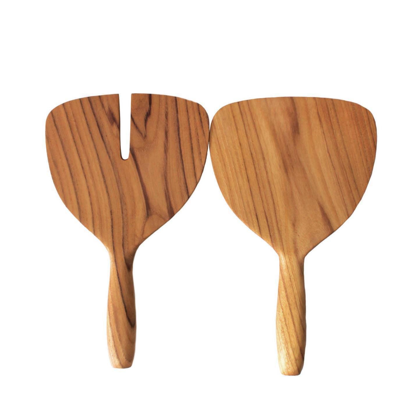Teak Wide Salad Servers