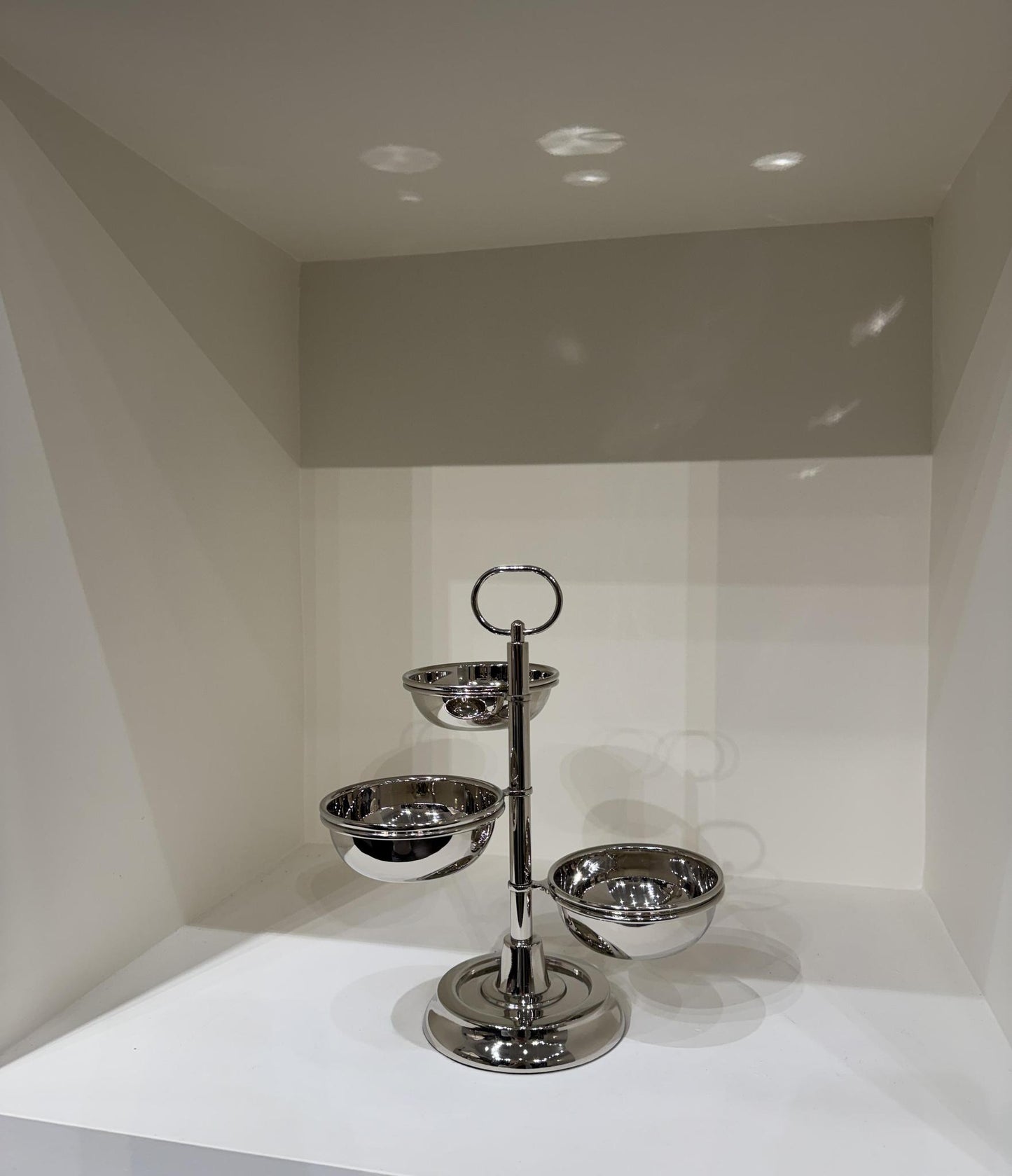 3-Tier Polished Nickel Condiment Set
