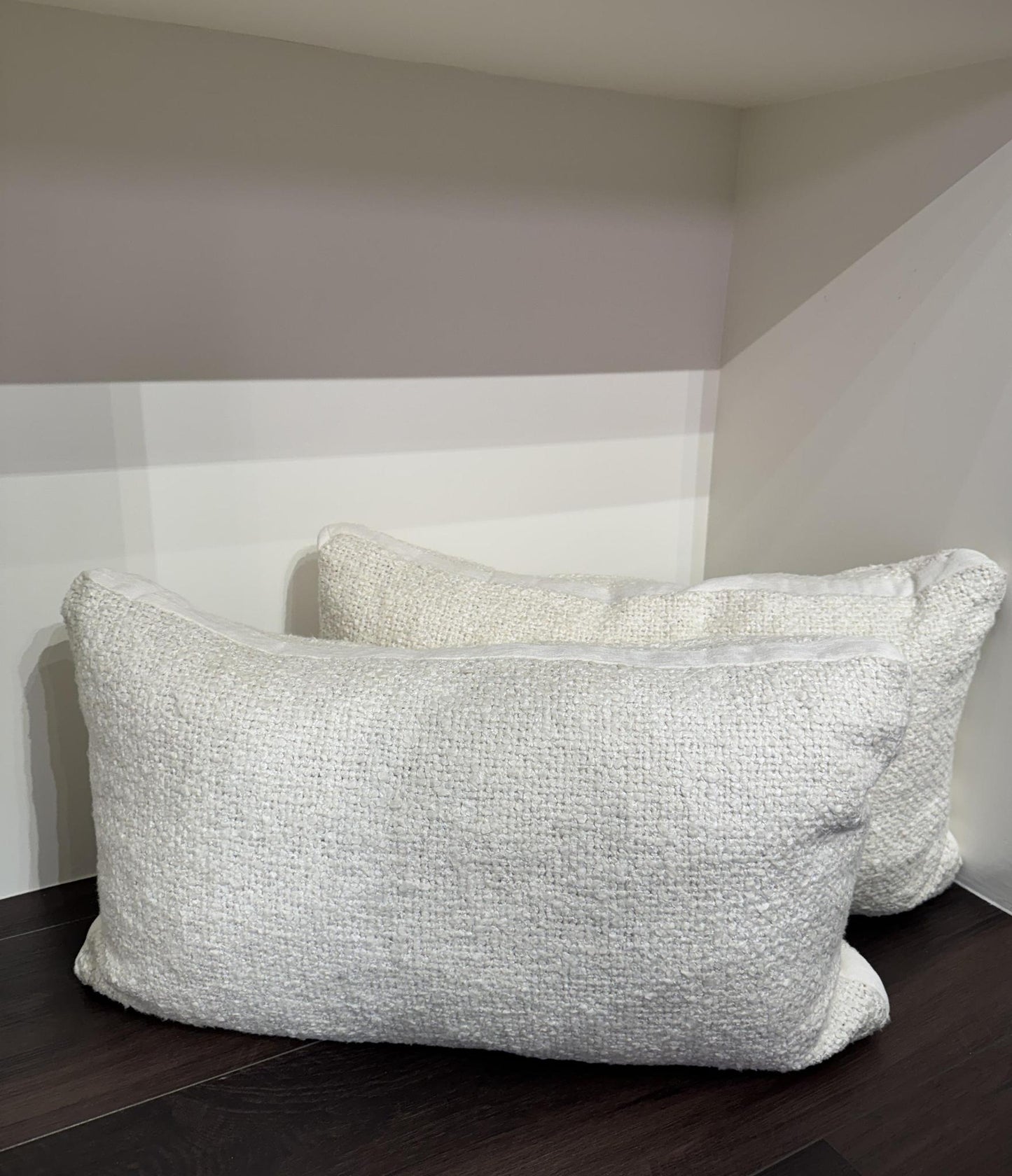 Ivory Knitted Pillow 14" x 24"
