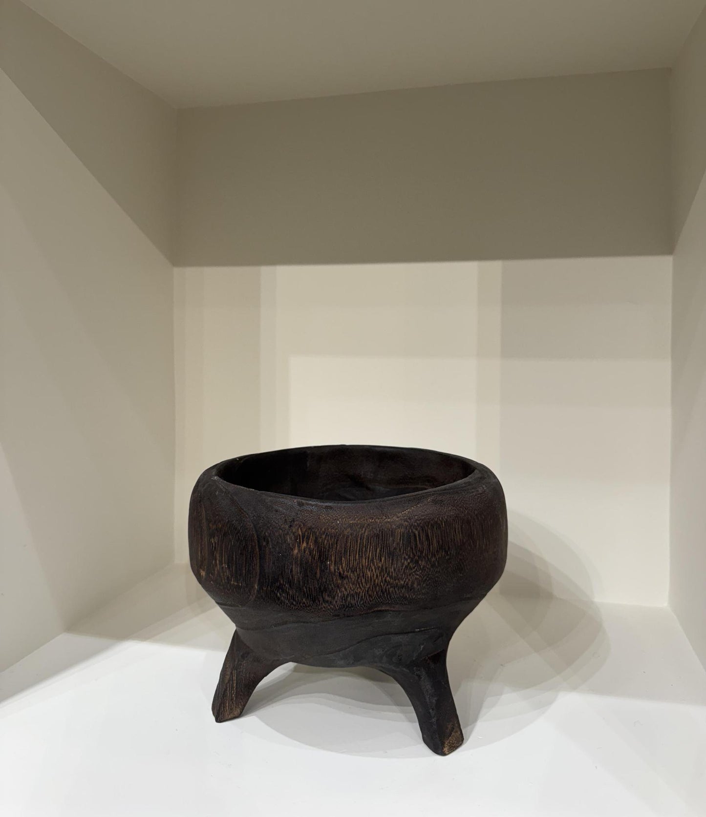 Charred Wood Footed Bowl
