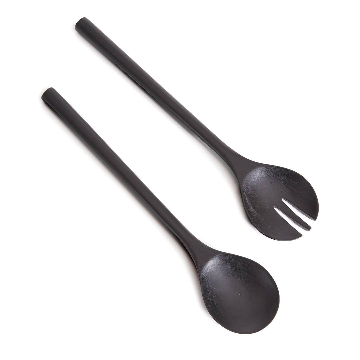 Black Mango Wood Salad Servers