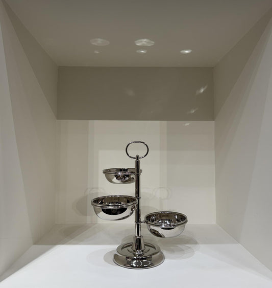 3-Tier Polished Nickel Condiment Set