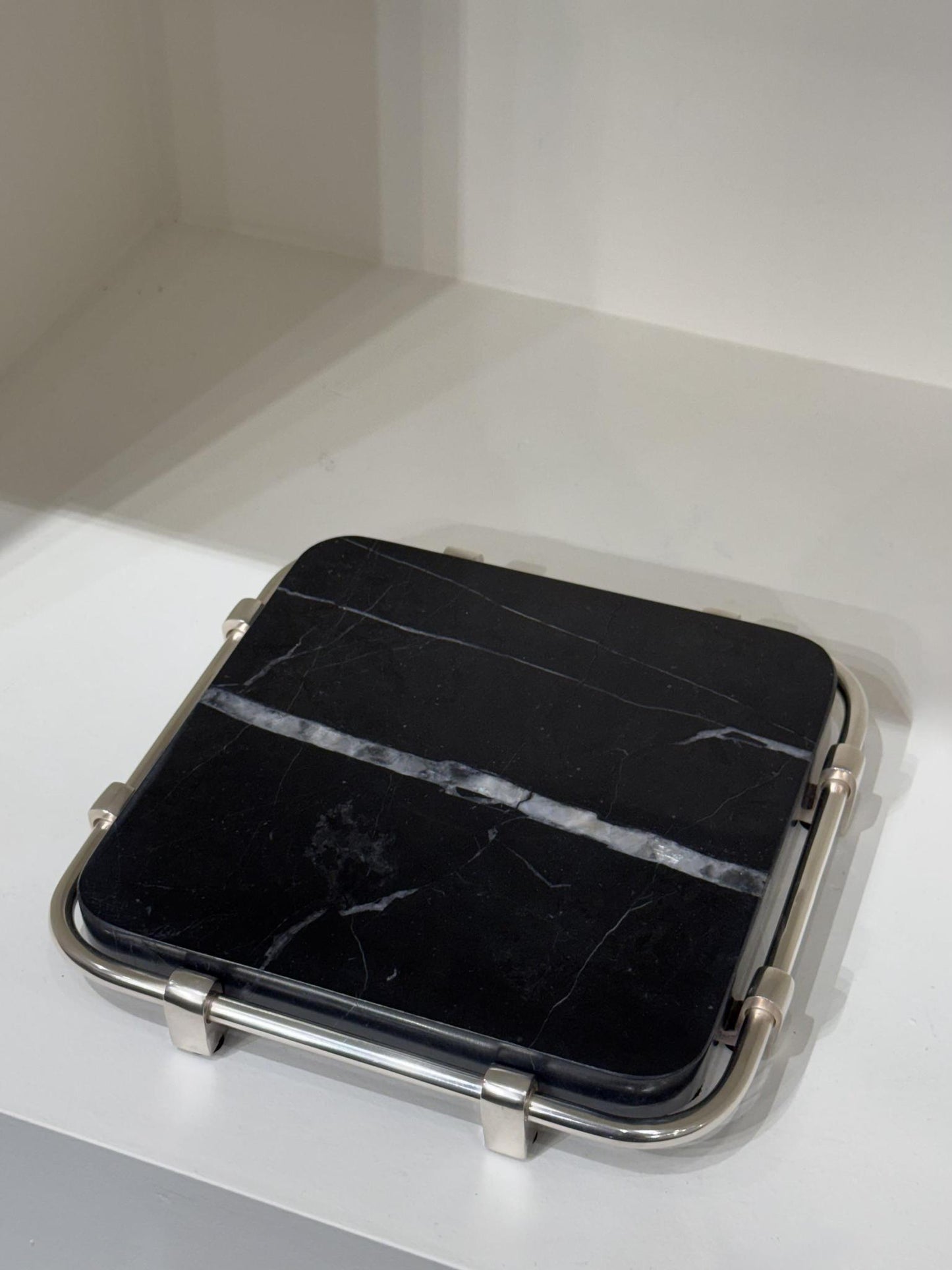 Marble & Steel Serving Tray