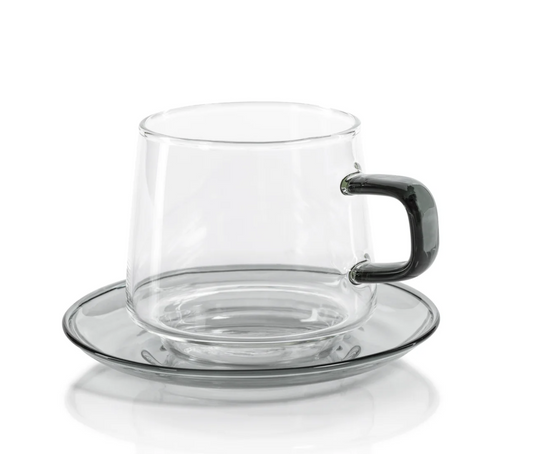 Glass Tea and Coffee Cup with Saucer Set