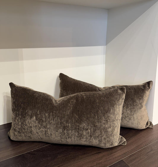 Brown Chenille Pillow 13" x 23"