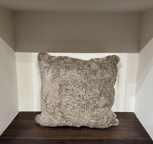 Taupe Shearling Pillow 20" x 20"