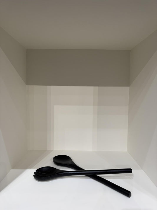 Black Mango Wood Salad Servers