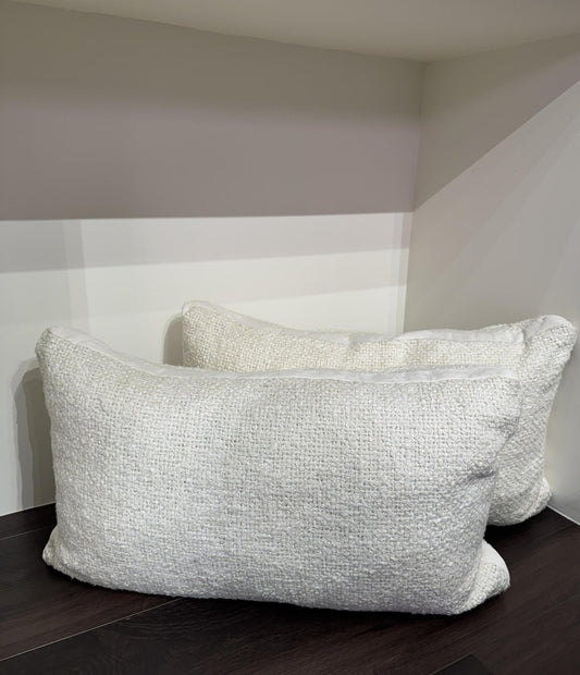 Ivory Knitted Pillow 14" x 24"