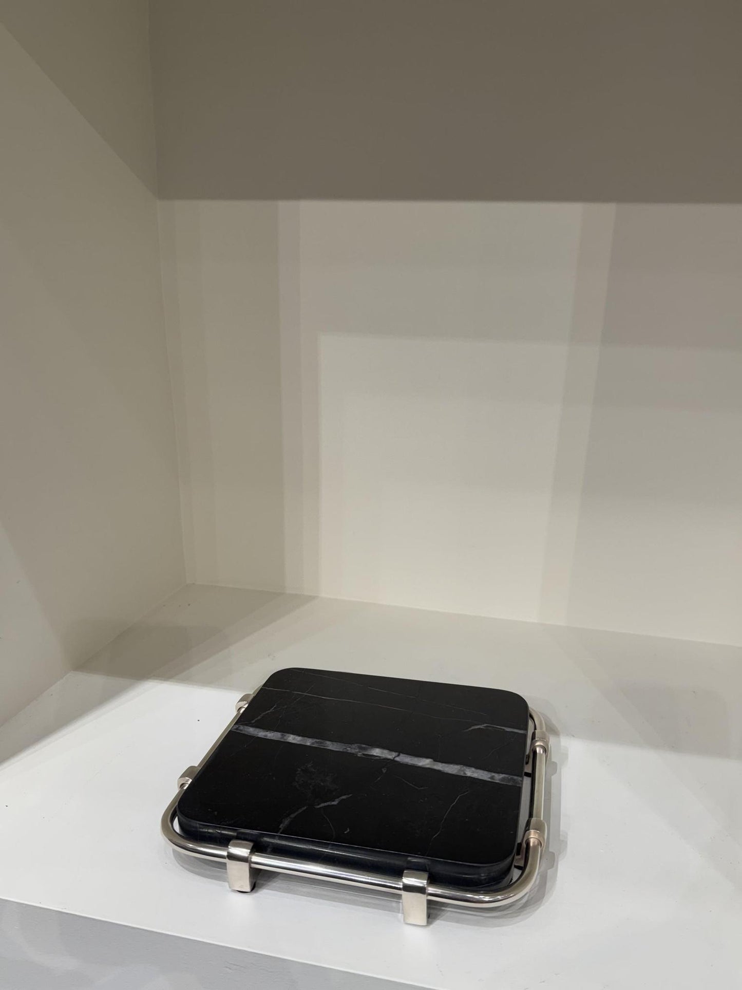 Marble & Steel Serving Tray