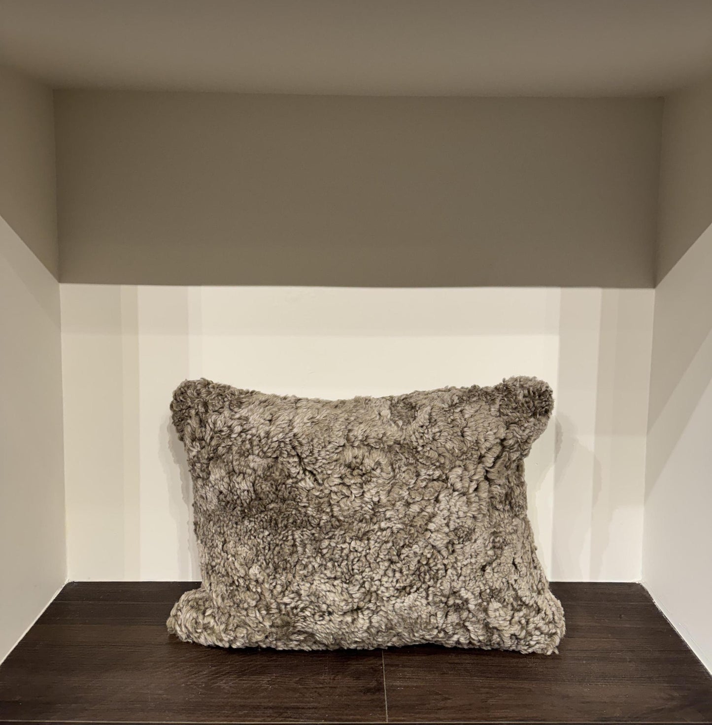 Taupe Shearling Pillow 14" x 20"
