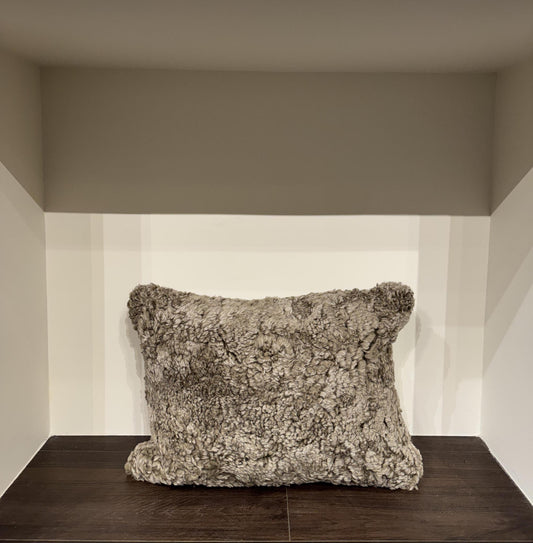 Taupe Shearling Pillow 14" x 20"