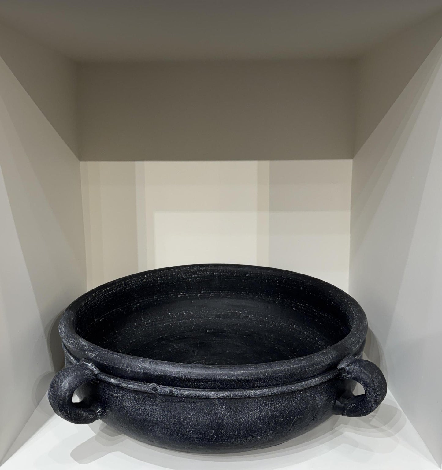 Large Black Low Handled Bowl