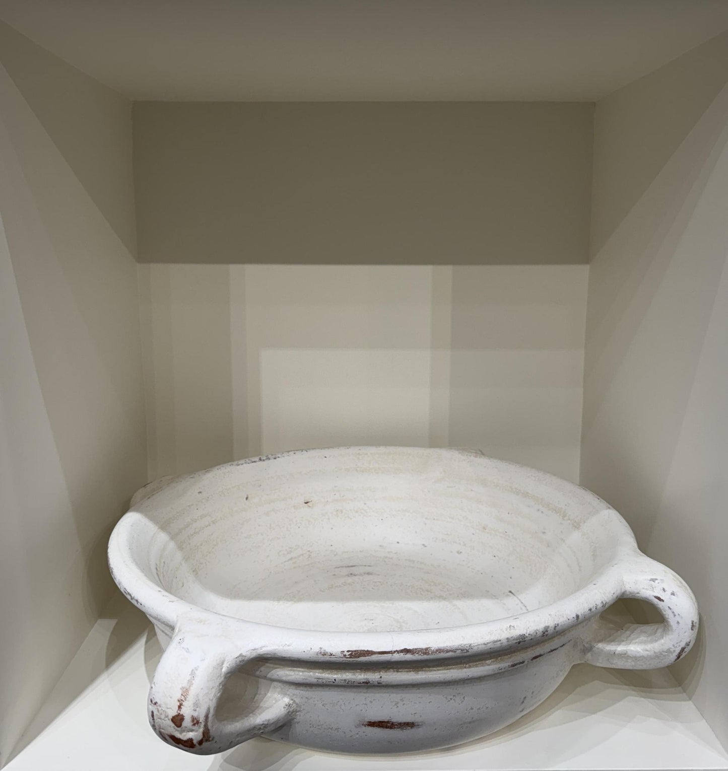 Large White Low Handled Bowl