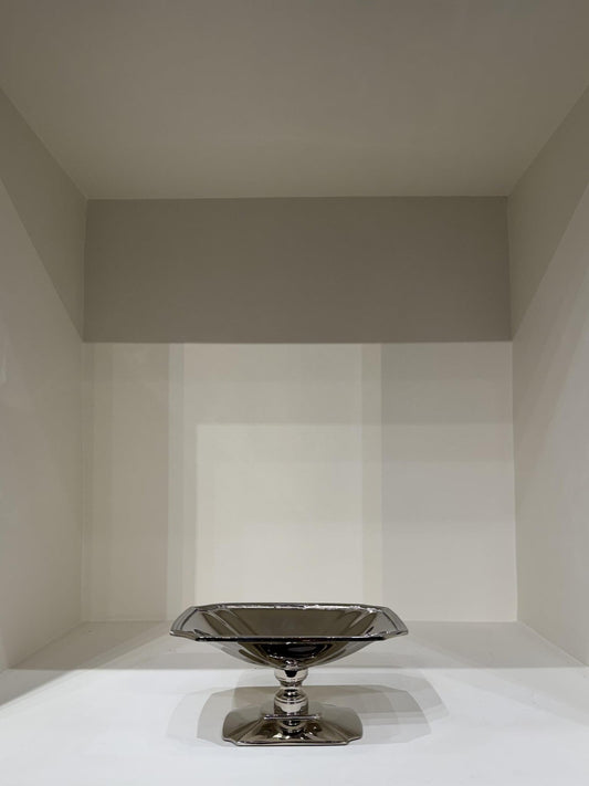 Polished Nickel Antique Footed Dish